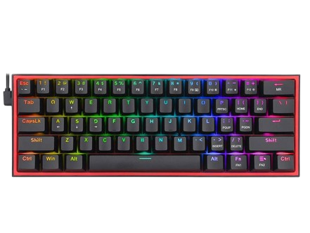 KEYBOARD GAMING - REDRAGON (K617-RGB) FIZZ BLACK 60%