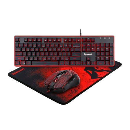 KEYBOARD + MOUSE + MPAD - REDRAGON S107-1 (3-IN-1) BLACK