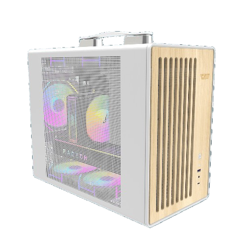 CASE - DARKFLASH (WD200) MATX / ITX WOODEN W/ HOLDER WHITE