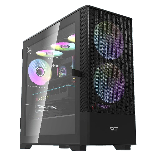 CASE - DARKFLASH (DK415) W/ 2PCS ARGB FANS mATX BLACK