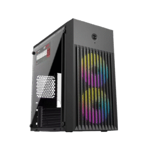 CASE - INPLAY LITE X220 W/ PSU + 2PCS RGB FANS mATX BLACK
