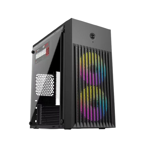 CASE - INPLAY LITE X220 W/ PSU + 2PCS RGB FANS mATX BLACK