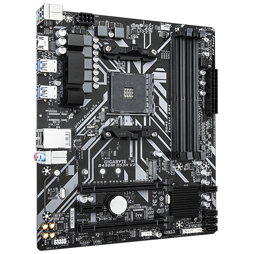 MOTHERBOARD AMD - GIGABYTE B450M-DS3H V3 (AM4 4-SLOT) DDR4