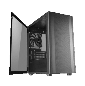 CASE - TECWARE FLATLINE 4PCS Non-LED FANS ATX BLACK