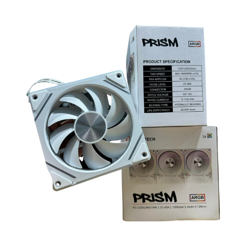 FAN KIT - KEYTECH PRISM 3IN1 (w/ 3PCS FANS & REMOTE) WHITE