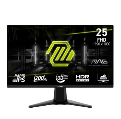 MONITOR - MSI 25INCH (MAG-255F-E20) FRMELESS 200HZ 0.5ms )1920X1080P) BLACK