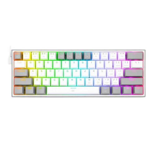 KEYBOARD GAMING - REDRAGON (K617-RGB) FIZZ WHITE-GRAY 60%