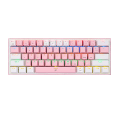 KEYBOARD GAMING - REDRAGON (K617-RGB) FIZZ PINK-WHITE 60%