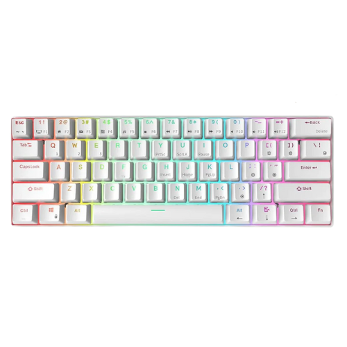 KEYBOARD GAMING - Royal Kludge - RK61 white, wireless, RGB, Huano - Brown Switch